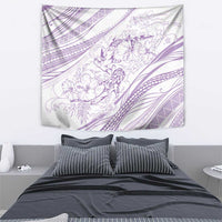 Sharks Couple Dreamy Polynesians Floral Sea Tapestry Lilac LT7 - Polynesian Pride