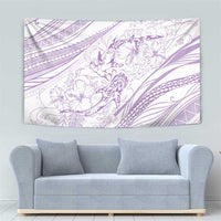 Sharks Couple Dreamy Polynesians Floral Sea Tapestry Lilac LT7 - Polynesian Pride