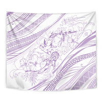 Sharks Couple Dreamy Polynesians Floral Sea Tapestry Lilac LT7 - Polynesian Pride