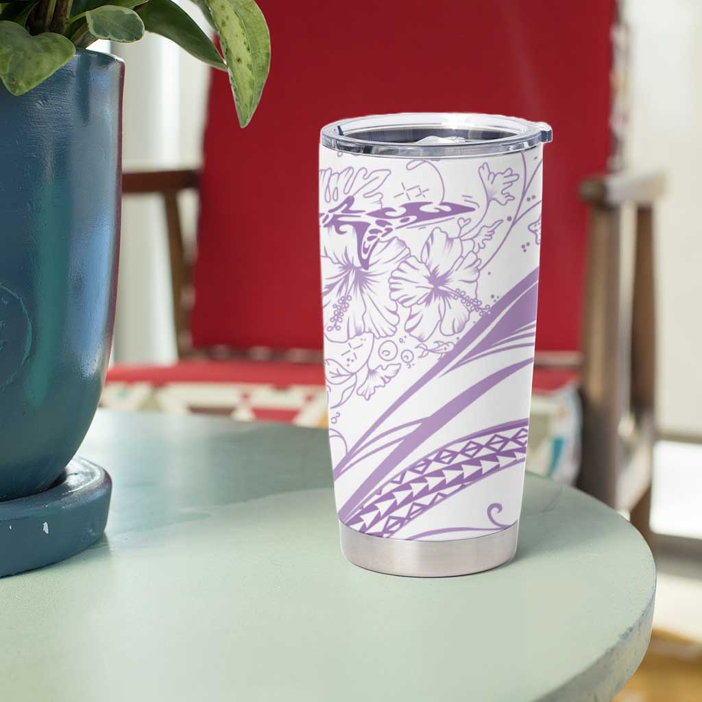 Sharks Couple Dreamy Polynesians Floral Sea Tumbler Cup Lilac LT7 - Polynesian Pride