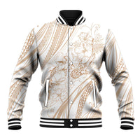 Sharks Couple Dreamy Polynesians Floral Sea Baseball Jacket Hazel - Polynesian Pride