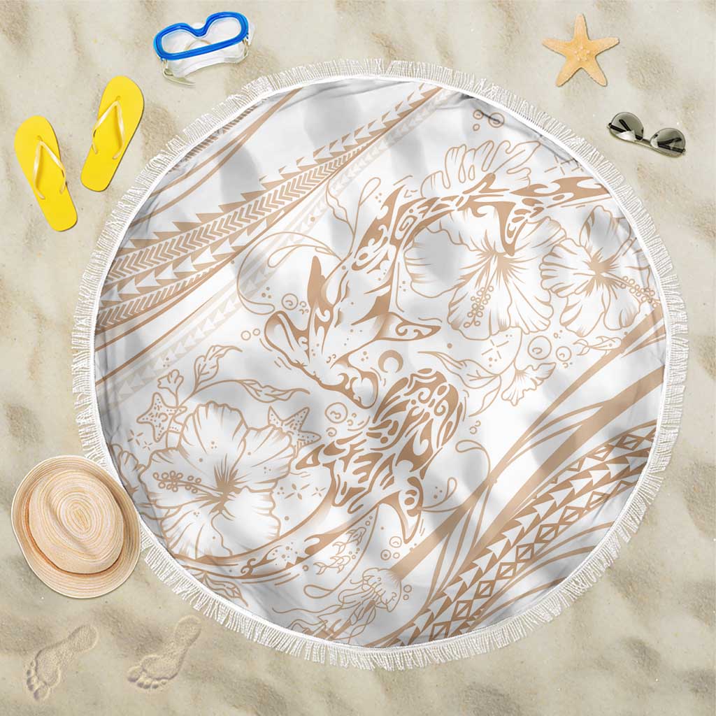 Sharks Couple Dreamy Polynesians Floral Sea Beach Blanket Hazel - Polynesian Pride