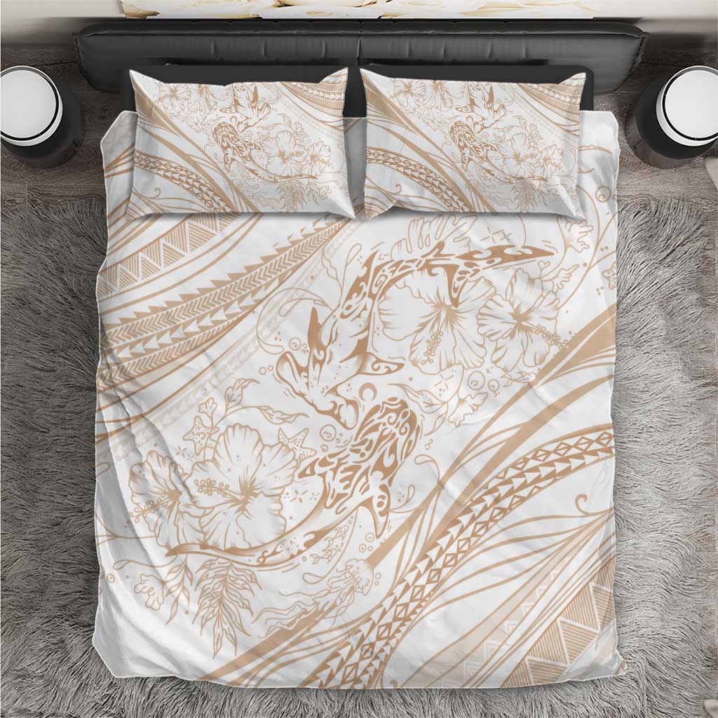 Sharks Couple Dreamy Polynesians Floral Sea Bedding Set Hazel LT7 Hazel - Polynesian Pride