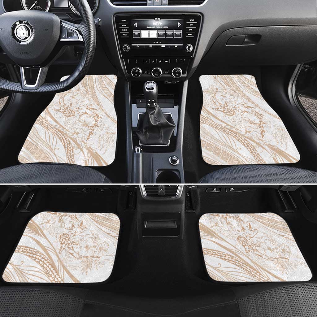 Sharks Couple Dreamy Polynesians Floral Sea Car Mats Hazel LT7 Set 4pcs Hazel - Polynesian Pride