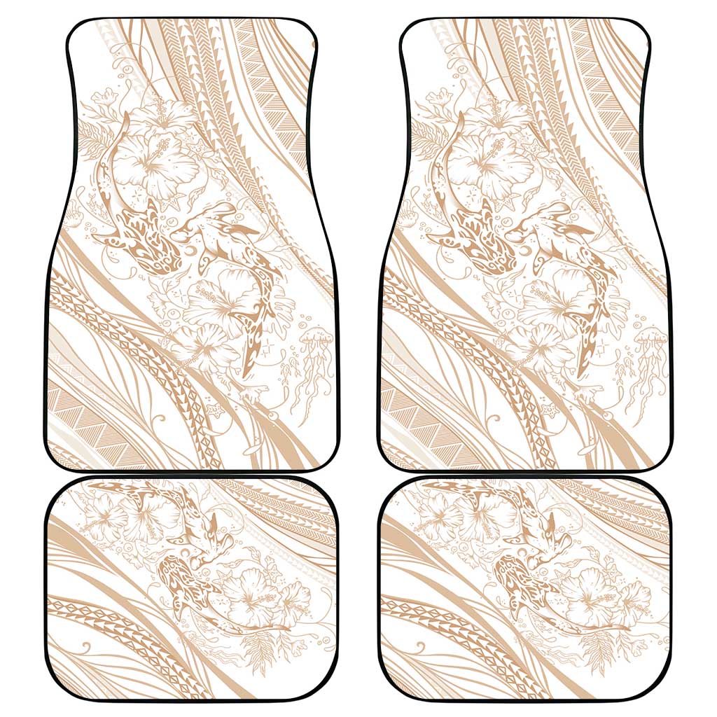 Sharks Couple Dreamy Polynesians Floral Sea Car Mats Hazel LT7 - Polynesian Pride
