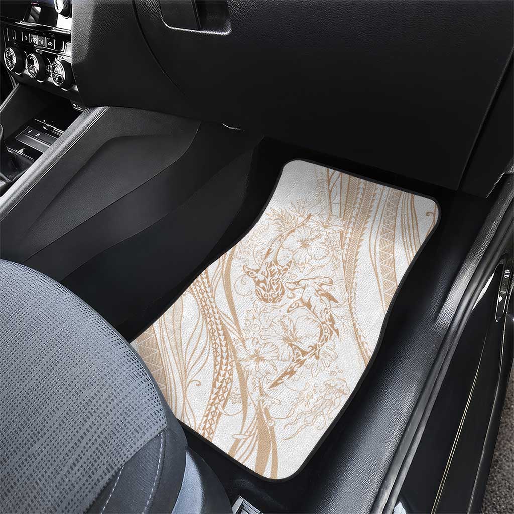 Sharks Couple Dreamy Polynesians Floral Sea Car Mats Hazel LT7 - Polynesian Pride