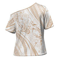 Sharks Couple Dreamy Polynesians Floral Sea Cross Shoulder Shirt Hazel LT7 - Polynesian Pride