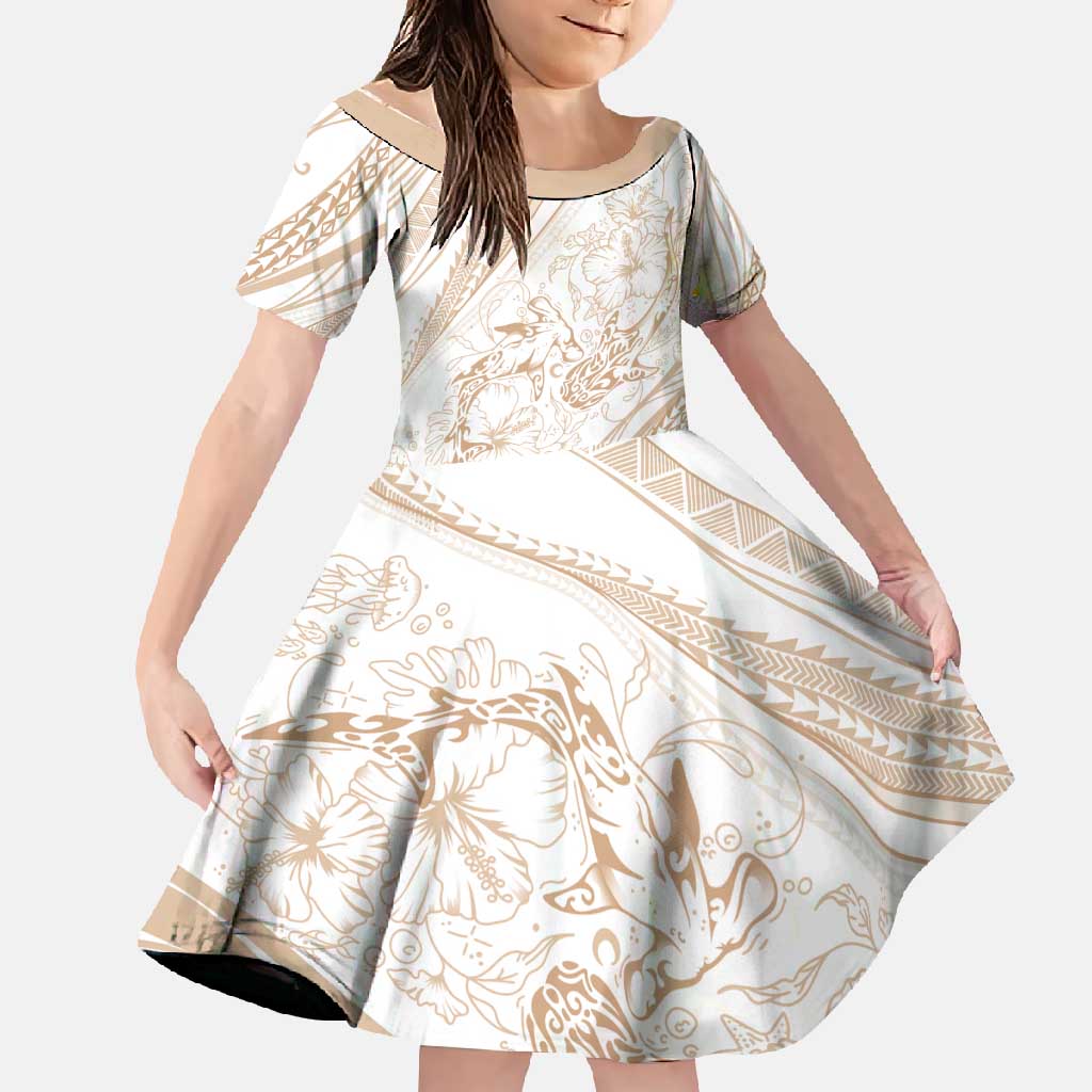 Sharks Couple Dreamy Polynesians Floral Sea Family Matching Mermaid Dress and Hawaiian Shirt Hazel - Polynesian Pride