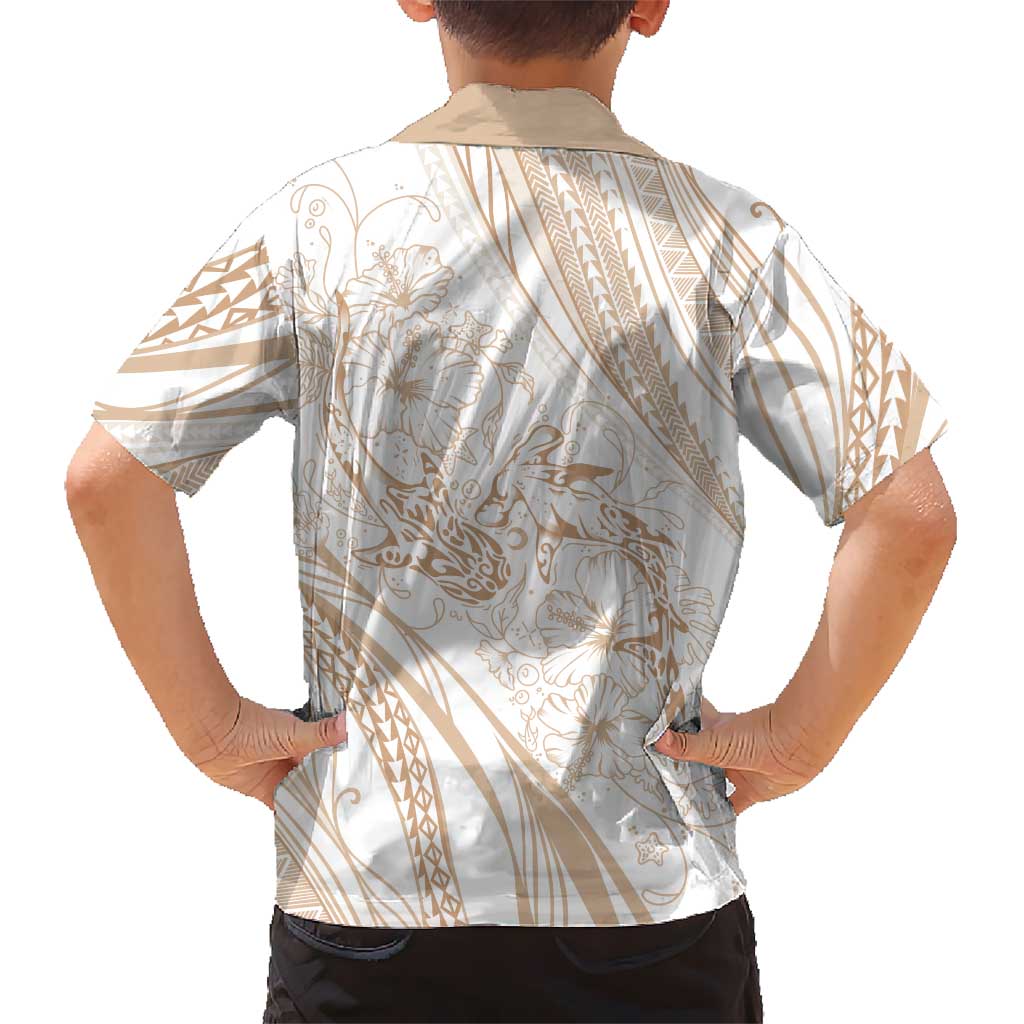 Sharks Couple Dreamy Polynesians Floral Sea Family Matching Puletasi and Hawaiian Shirt Hazel - Polynesian Pride