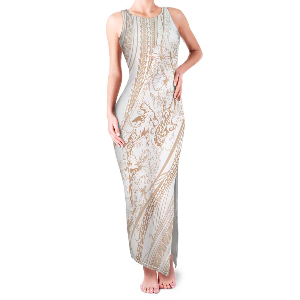 Sharks Couple Dreamy Polynesians Floral Sea Family Matching Tank Maxi Dress and Hawaiian Shirt Hazel - Polynesian Pride