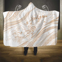Sharks Couple Dreamy Polynesians Floral Sea Hooded Blanket Hazel LT7 - Polynesian Pride