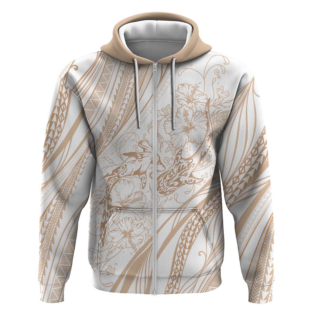Sharks Couple Dreamy Polynesians Floral Sea Hoodie Hazel LT7 Zip Hoodie Hazel - Polynesian Pride
