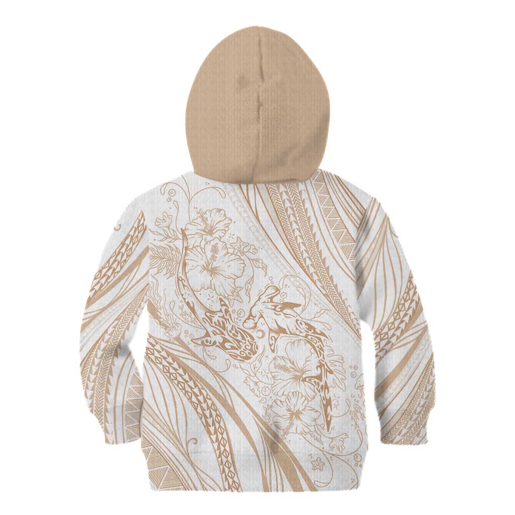 Sharks Couple Dreamy Polynesians Floral Sea Kid Hoodie Hazel - Polynesian Pride