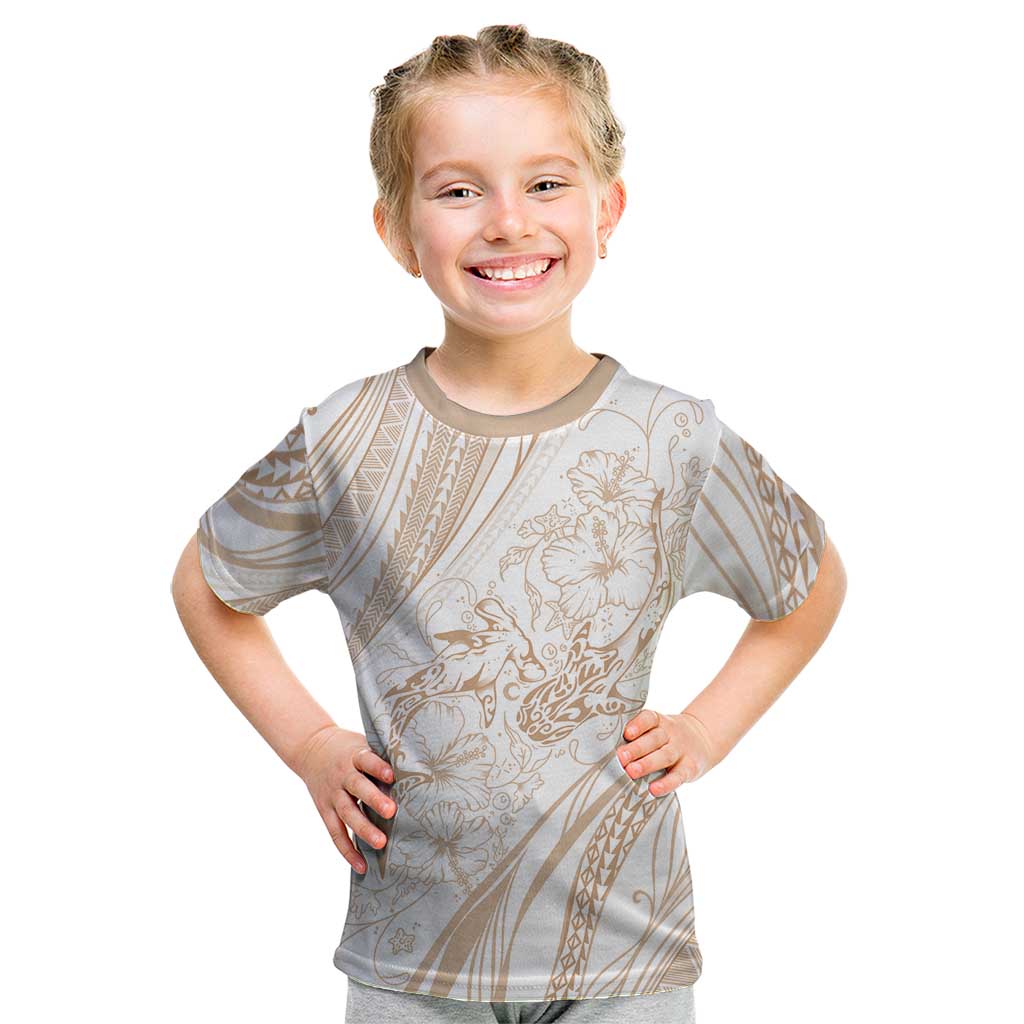 Sharks Couple Dreamy Polynesians Floral Sea Kid T Shirt Hazel LT7 Hazel - Polynesian Pride