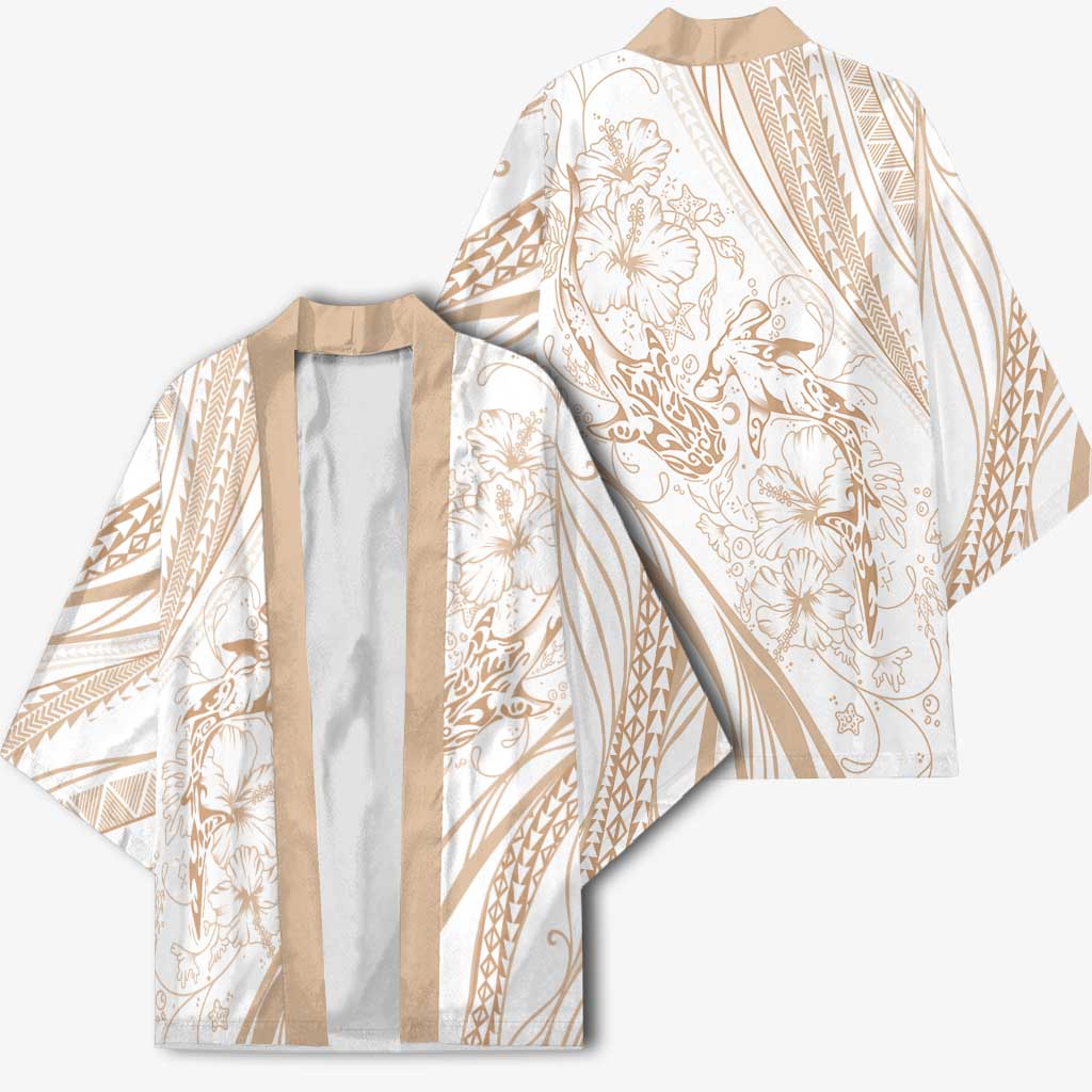 Sharks Couple Dreamy Polynesians Floral Sea Kimono Hazel LT7 - Polynesian Pride