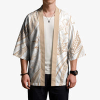 Sharks Couple Dreamy Polynesians Floral Sea Kimono Hazel LT7 - Polynesian Pride