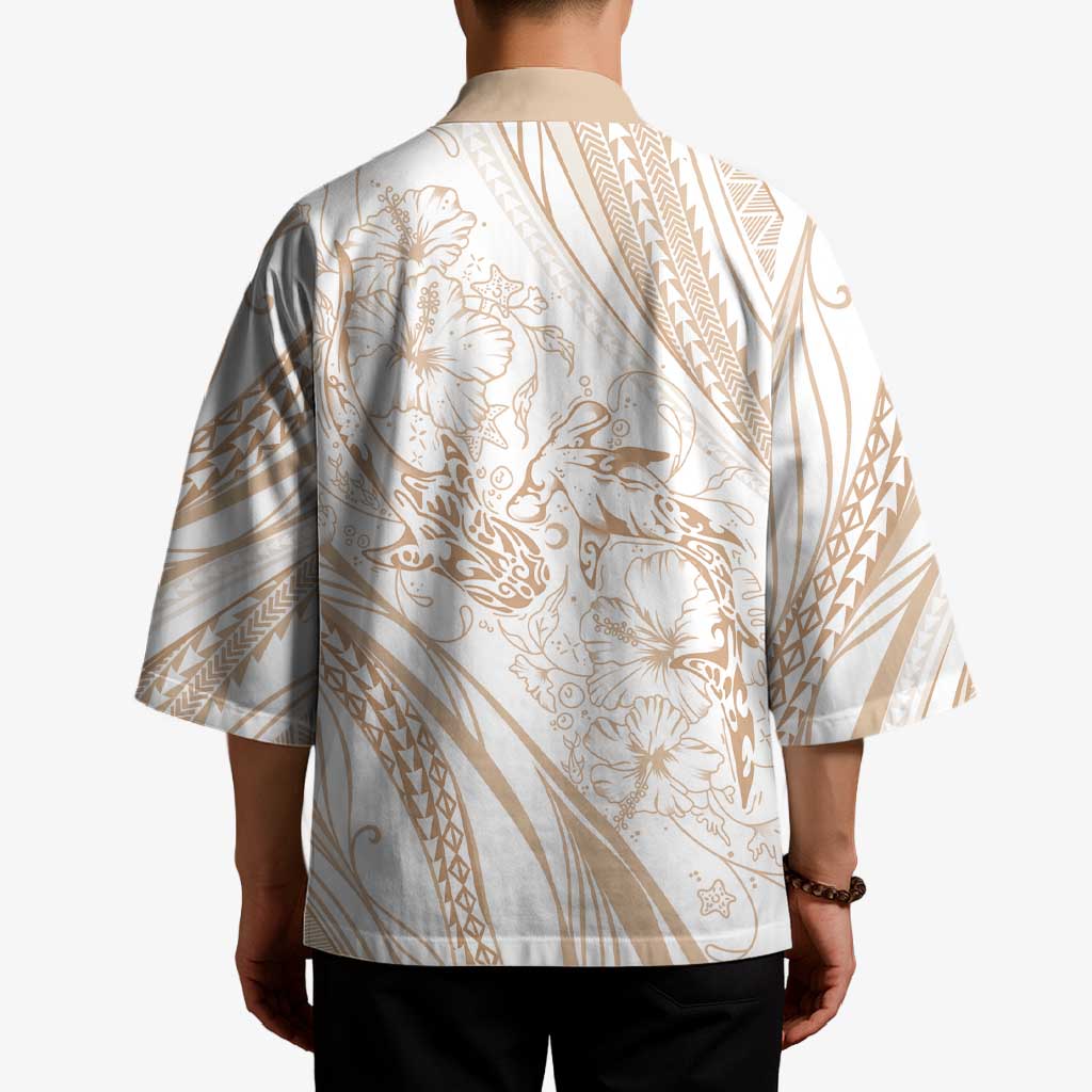 Sharks Couple Dreamy Polynesians Floral Sea Kimono Hazel LT7 - Polynesian Pride