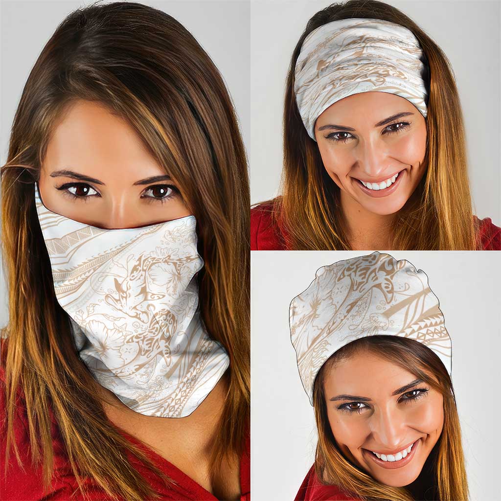 Sharks Couple Dreamy Polynesians Floral Sea Neck Gaiter Hazel LT7 - Polynesian Pride