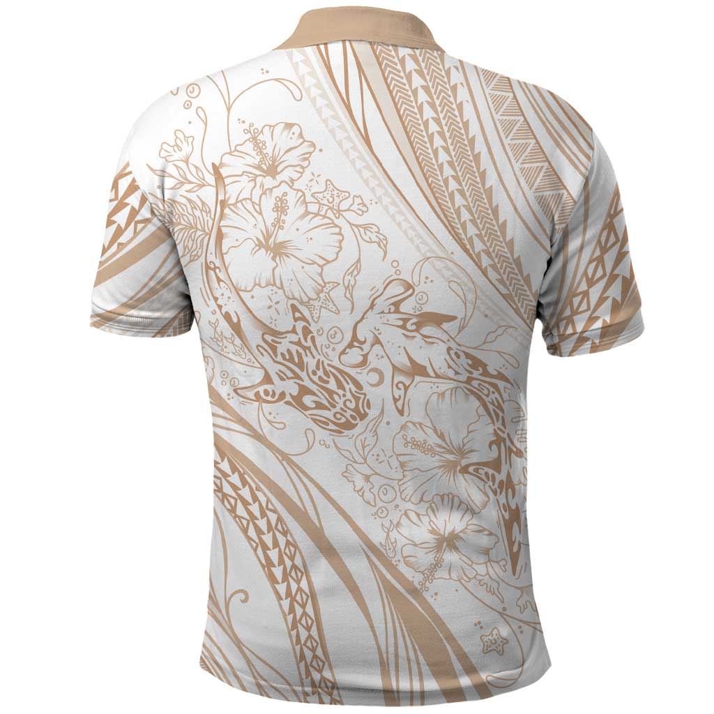 Sharks Couple Dreamy Polynesians Floral Sea Polo Shirt Hazel LT7 - Polynesian Pride