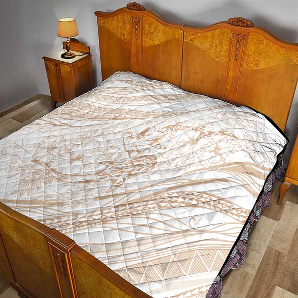 Sharks Couple Dreamy Polynesians Floral Sea Quilt Hazel LT7 - Polynesian Pride