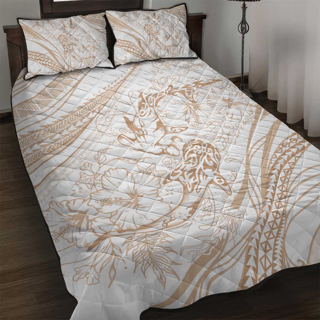 Sharks Couple Dreamy Polynesians Floral Sea Quilt Bed Set Hazel LT7 Hazel - Polynesian Pride