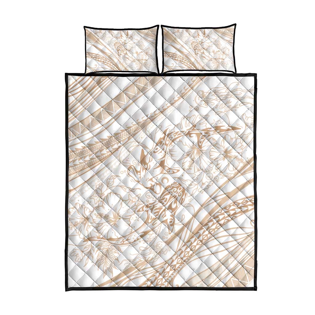 Sharks Couple Dreamy Polynesians Floral Sea Quilt Bed Set Hazel LT7 - Polynesian Pride