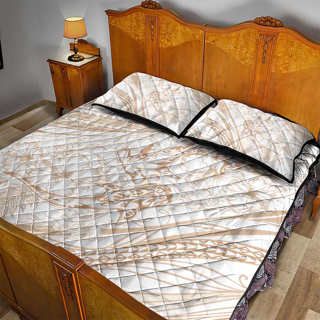 Sharks Couple Dreamy Polynesians Floral Sea Quilt Bed Set Hazel LT7 - Polynesian Pride