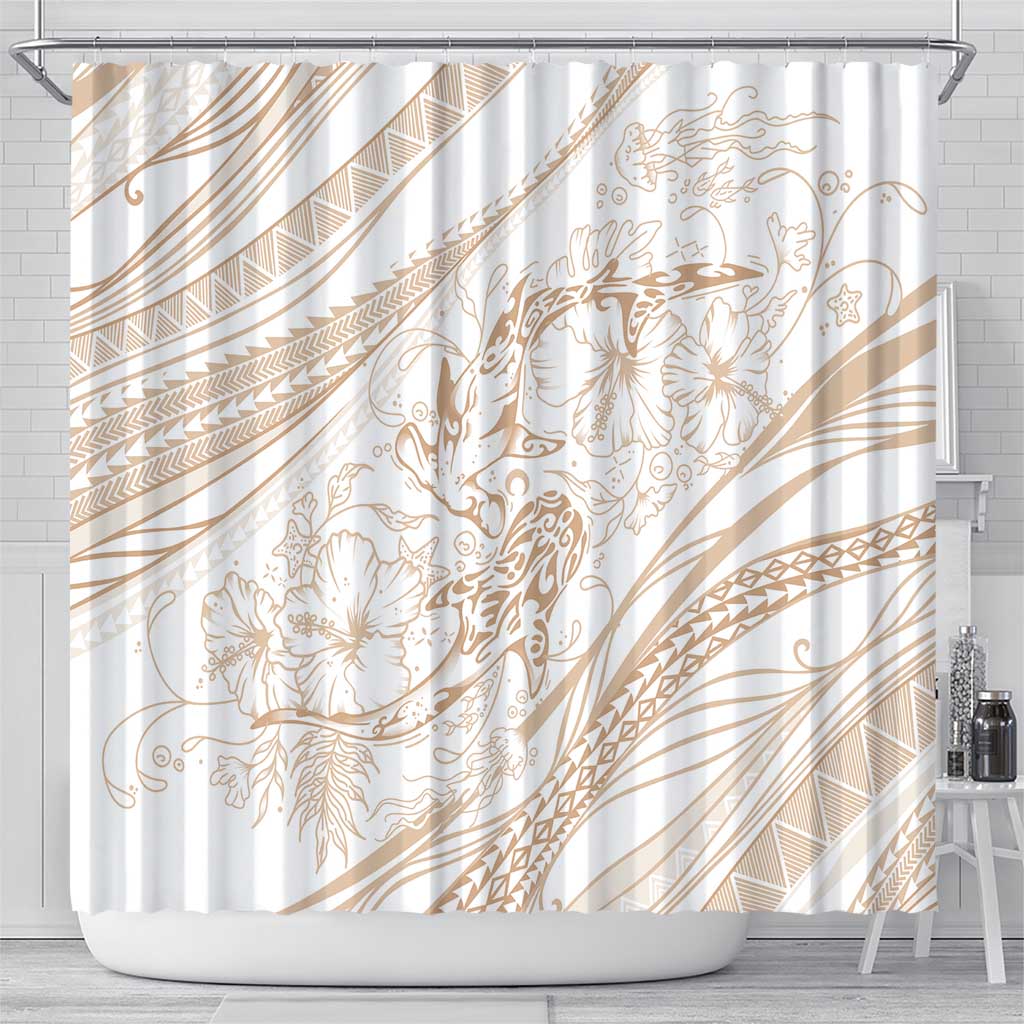 Sharks Couple Dreamy Polynesians Floral Sea Shower Curtain Hazel LT7 - Polynesian Pride