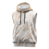 Sharks Couple Dreamy Polynesians Floral Sea Sleeveless Hoodie Hazel LT7 Hazel - Polynesian Pride