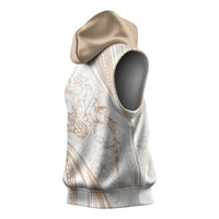 Sharks Couple Dreamy Polynesians Floral Sea Sleeveless Hoodie Hazel LT7 - Polynesian Pride