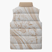 Sharks Couple Dreamy Polynesians Floral Sea Sleeveless Puffer Jacket Hazel LT7 - Polynesian Pride