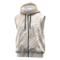 Sharks Couple Dreamy Polynesians Floral Sea Sleeveless Zip Hoodie Hazel LT7 Hazel - Polynesian Pride