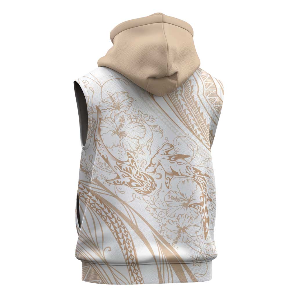 Sharks Couple Dreamy Polynesians Floral Sea Sleeveless Zip Hoodie Hazel LT7 - Polynesian Pride