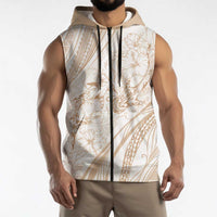 Sharks Couple Dreamy Polynesians Floral Sea Sleeveless Zip Hoodie Hazel LT7 - Polynesian Pride