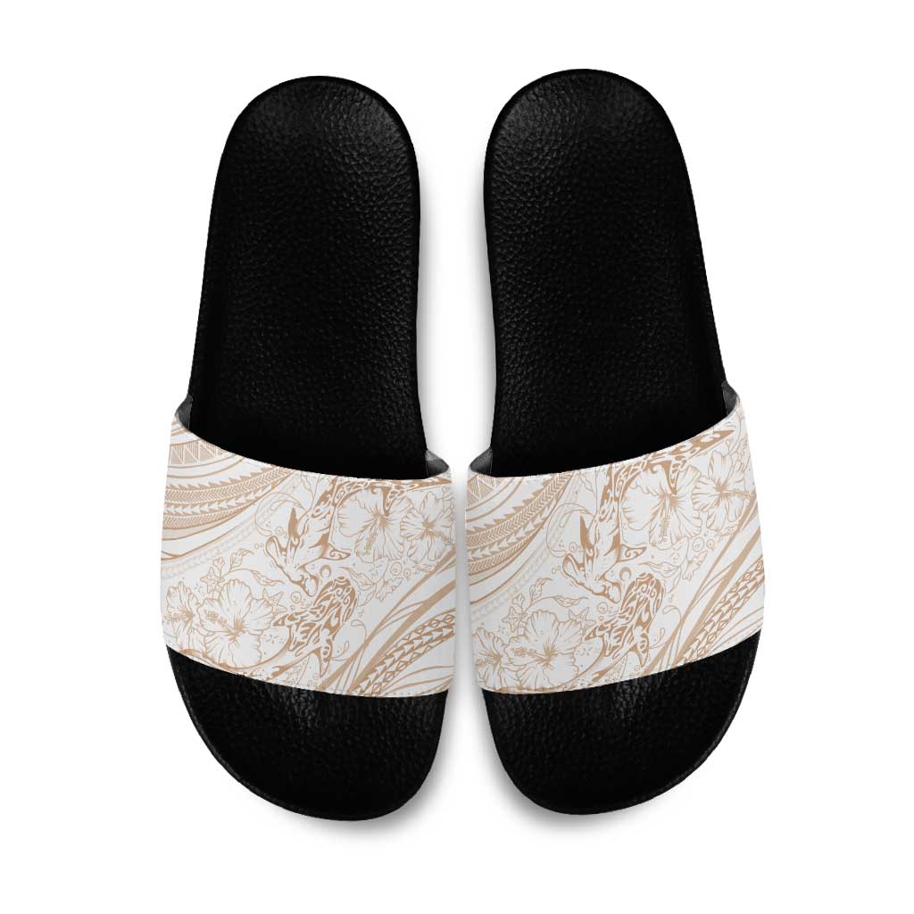 Sharks Couple Dreamy Polynesians Floral Sea Slide Sandals Hazel LT7 Hazel - Polynesian Pride