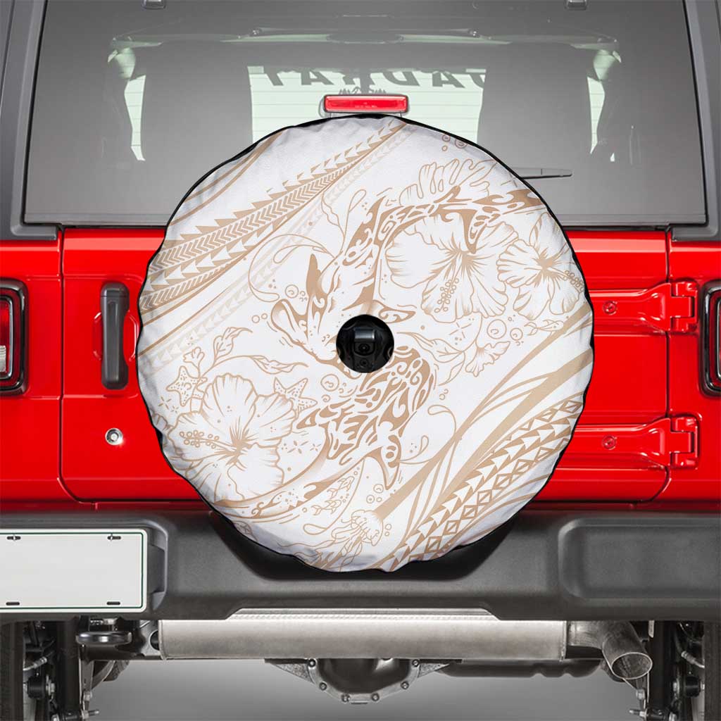 Sharks Couple Dreamy Polynesians Floral Sea Spare Tire Cover Hazel LT7 - Polynesian Pride