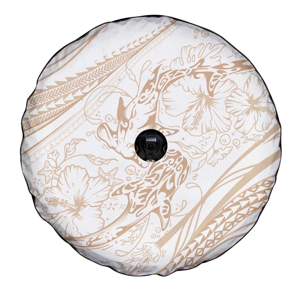 Sharks Couple Dreamy Polynesians Floral Sea Spare Tire Cover Hazel LT7 - Polynesian Pride