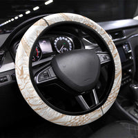 Sharks Couple Dreamy Polynesians Floral Sea Steering Wheel Cover Hazel LT7 Universal Fit Hazel - Polynesian Pride