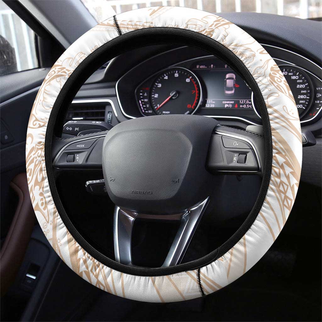Sharks Couple Dreamy Polynesians Floral Sea Steering Wheel Cover Hazel LT7 - Polynesian Pride