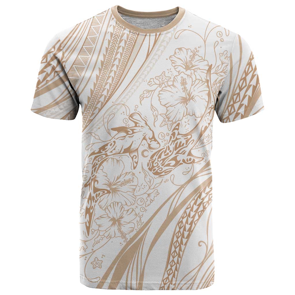Sharks Couple Dreamy Polynesians Floral Sea T Shirt Hazel - Polynesian Pride