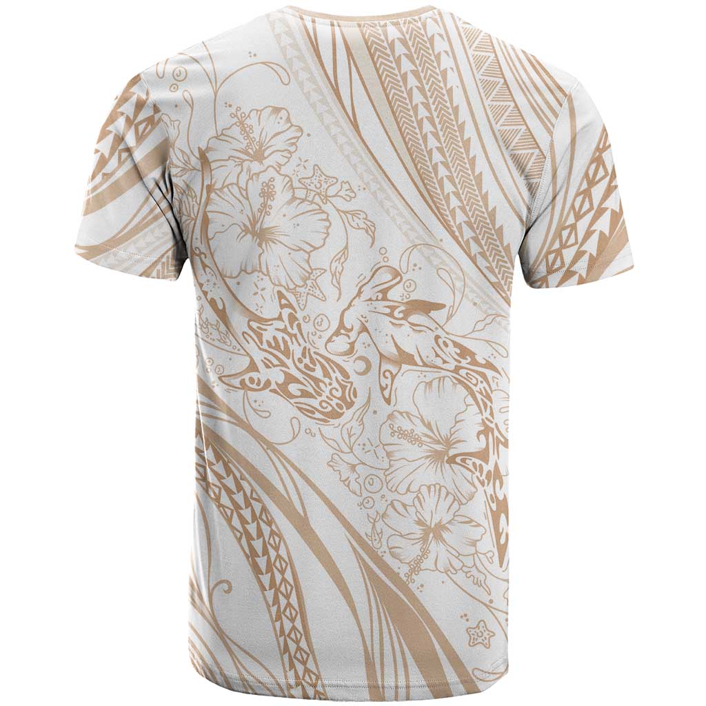 Sharks Couple Dreamy Polynesians Floral Sea T Shirt Hazel LT7 - Polynesian Pride