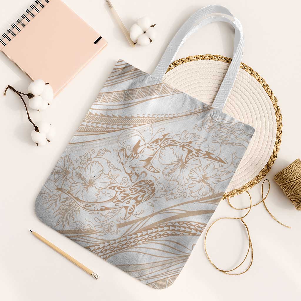 Sharks Couple Dreamy Polynesians Floral Sea Tote Bag Hazel LT7 White Strap One Size Hazel - Polynesian Pride