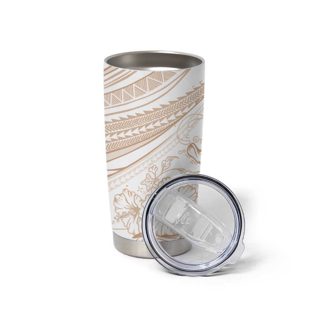 Sharks Couple Dreamy Polynesians Floral Sea Tumbler Cup Hazel LT7 - Polynesian Pride