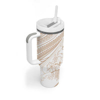 Sharks Couple Dreamy Polynesians Floral Sea Tumbler With Handle Hazel LT7 - Polynesian Pride