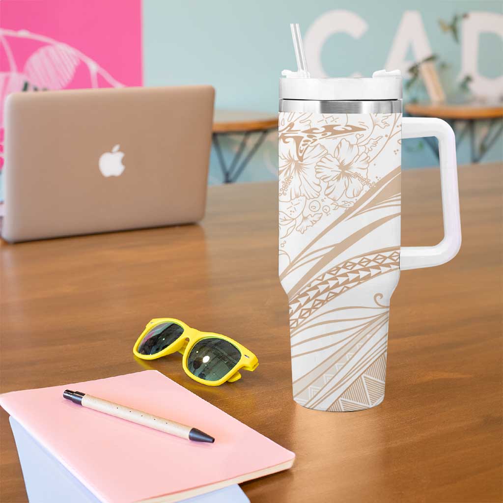 Sharks Couple Dreamy Polynesians Floral Sea Tumbler With Handle Hazel LT7 - Polynesian Pride