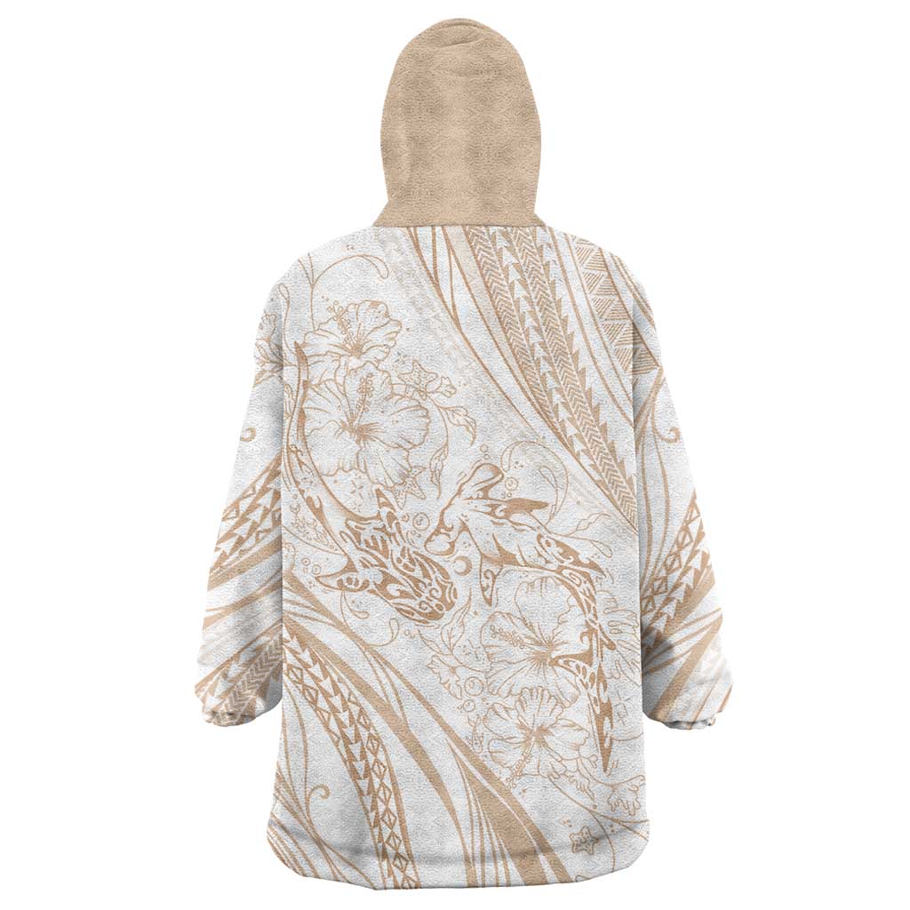 Sharks Couple Dreamy Polynesians Floral Sea Wearable Blanket Hoodie Hazel LT7 - Polynesian Pride
