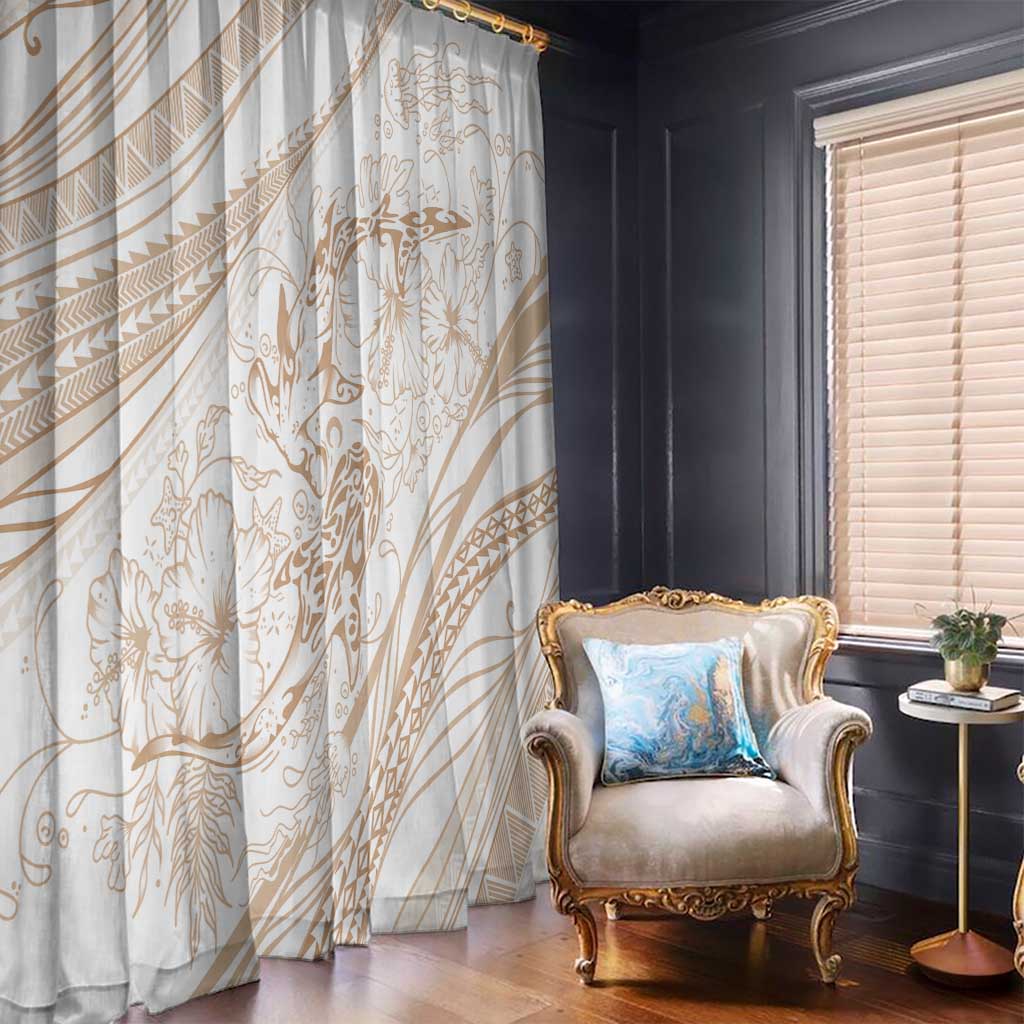 Sharks Couple Dreamy Polynesians Floral Sea Window Curtain Hazel LT7 - Polynesian Pride
