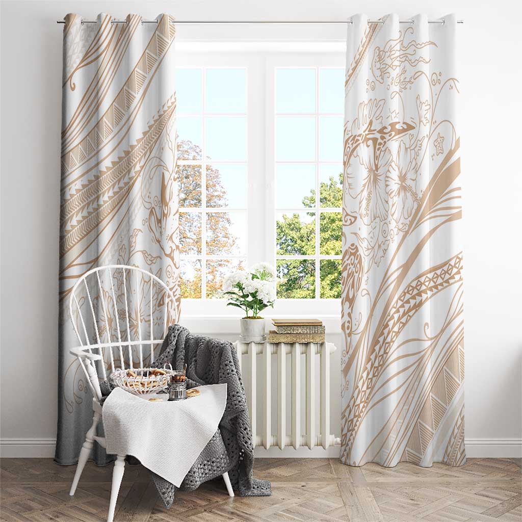 Sharks Couple Dreamy Polynesians Floral Sea Window Curtain Hazel LT7 - Polynesian Pride