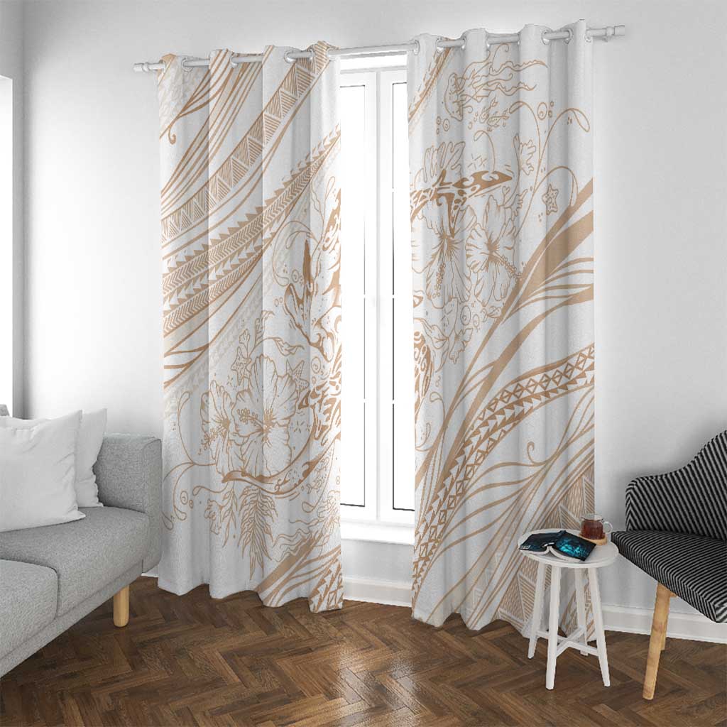 Sharks Couple Dreamy Polynesians Floral Sea Window Curtain Hazel LT7 With Grommets Hazel - Polynesian Pride