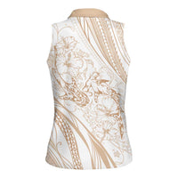 Sharks Couple Dreamy Polynesians Floral Sea Women Sleeveless Polo Shirt Hazel LT7 - Polynesian Pride